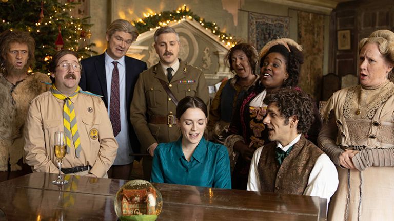 BBC Ghosts creators with cast