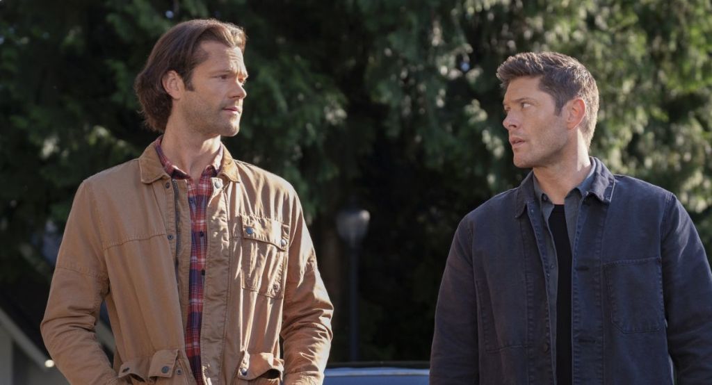 Jensen Ackles and Jared Padalecki as Dean and Sam Winchester